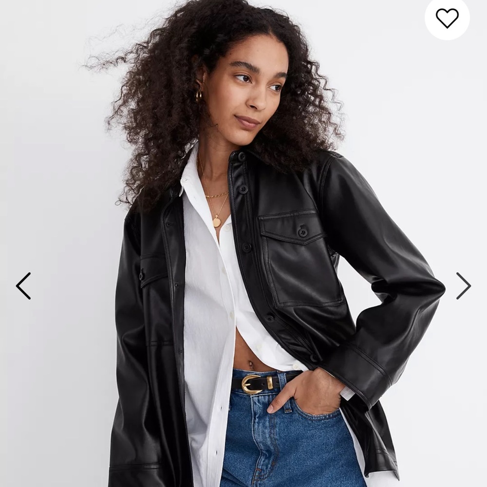 Madewell - Faux Leather Oversized Shirt-Jacket